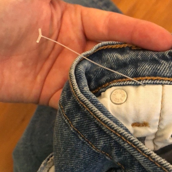 Levi’s 501 Cropped Straight Leg Denim Button Fly Distressed Sz 25 NWOT - Picture 7 of 9